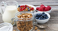 Granola and berries