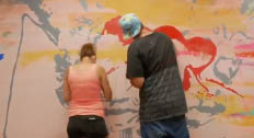 Mural being painted